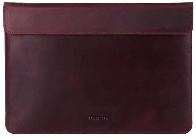 Main image of INCARNE Leather Laptop Case 14 inch Compatible with MacBook Pro 14 Sleeve - Laptop Carrying Case Made for MacBook Pro 14", Magnetic Closure, Vintage Burgundy
