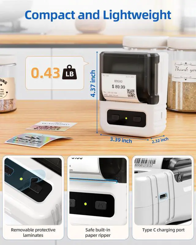 Alt view image 3 of 4 - Itari Label Maker Machine with 1.97'' x 1.18'' (50x30mm), 230 Labels Sheets/roll