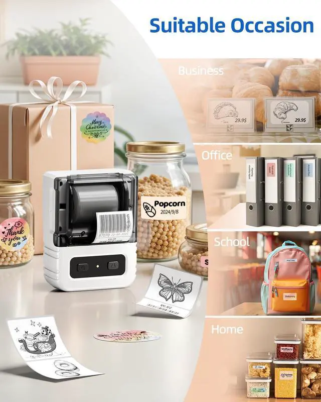 Alt view image 4 of 4 - Itari Label Maker Machine with 1.97'' x 1.18'' (50x30mm), 230 Labels Sheets/roll