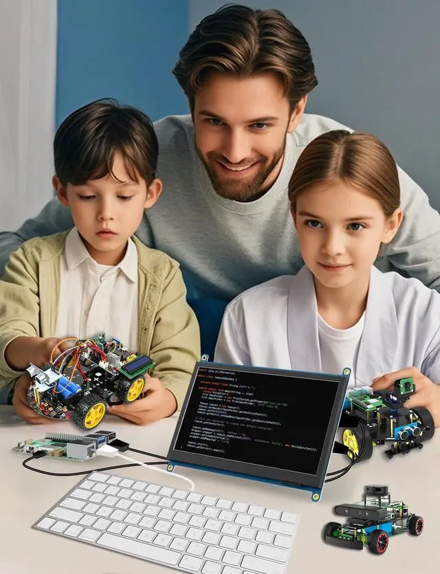 Alt view image 4 of 5 - JUN-ELECTRON 7 inch Mini Monitor, HDMI IPS Display 1024x600 Capacitive Screen for Raspberry Pi/Laptop/PC/Windows 11/10, Non-Touch