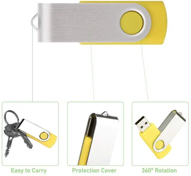 Alt view image 5 of 5 - USB Flash Drive 16GB 10 Pack, Thumb Drives USB 2.0 Bulk Swivel Memory Stick Jump Drive Zip Drive with Led Indicator for Data Storage, File Sharing (10Pcs, Multi-Color,16 GB)
