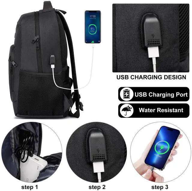 Alt view image 3 of 5 - kamater Backpack with Shoes Compartment, Travel Laptop Backpack for Men Women, Stylish Workout Sport Bag for Yoga, Casual Weekender Carry On for Flight, College, Outdoor, 17.3 inch Black