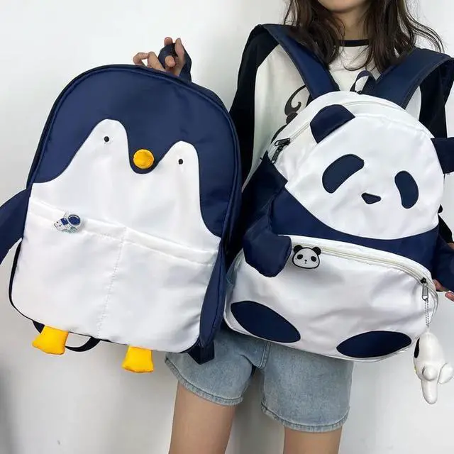 Alt view image 2 of 5 - KOWVOWZ Kawaii Frog Large Novelty Backpack Girl Boy Teen Cute Fuuny Panda Animal High School Backpack Laptop Waterproof Bookbag (Panda)