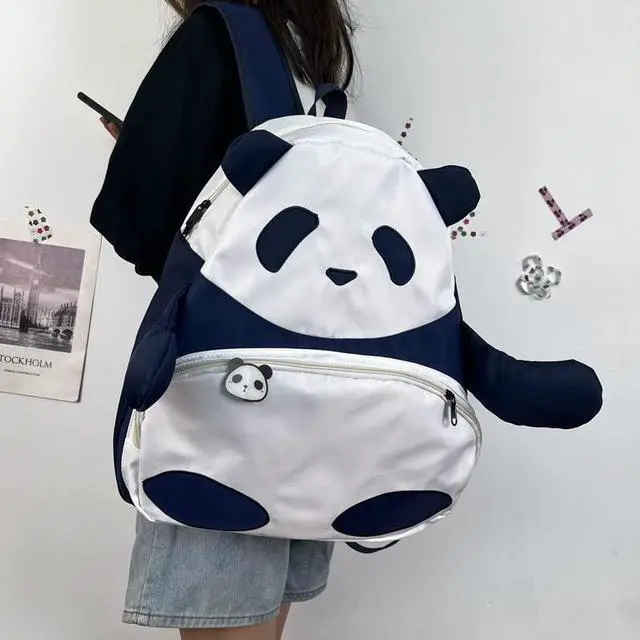 Alt view image 3 of 5 - KOWVOWZ Kawaii Frog Large Novelty Backpack Girl Boy Teen Cute Fuuny Panda Animal High School Backpack Laptop Waterproof Bookbag (Panda)