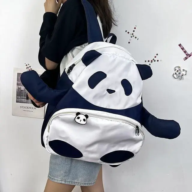 Alt view image 5 of 5 - KOWVOWZ Kawaii Frog Large Novelty Backpack Girl Boy Teen Cute Fuuny Panda Animal High School Backpack Laptop Waterproof Bookbag (Panda)