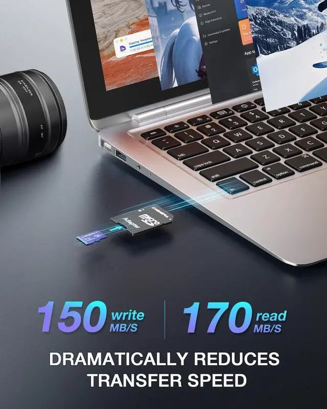 Alt view image 2 of 5 - DIGIERA 1T LT100 microSDXC UHS-I Memory Card with Adapter - up to 170MB/s, C10, U3, V30, 4K, A2, Micro SD Card for Smartphones, Tablets, Cameras, Gaming Consoles, and Drones (1 Pack)