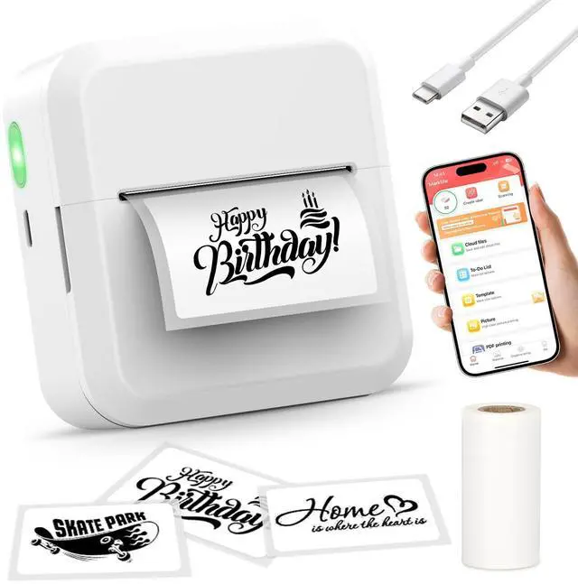 Main image of HuiJuKeJi Label Maker Machine with 50 * 30mm Tape,S2 Portable Bluetooth Mini Label Printer Maker with Personalize Templates,Inkless Thermal Sticker Printer for Home/Office/Business/Organization