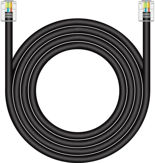 Main image of NECABLES CAT5 / CAT5e RJ11 Data Cable DSL Cable 75ft Hight-Speed for DSL Modem Twisted Wire UTP RJ11 6P4C Male to Male Black - 75 Feet