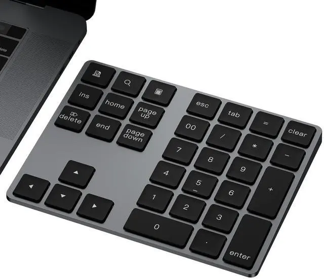 Main image of JOYEKY Bluetooth Number Pad, Aluminum Rechargeable Numeric Keypad Wireless 34-Keys Number Keyboard Shortcut Keypad Numpad Data Entry Compatible for iMac Windows, MacBook Air/Pro and Laptop etc.