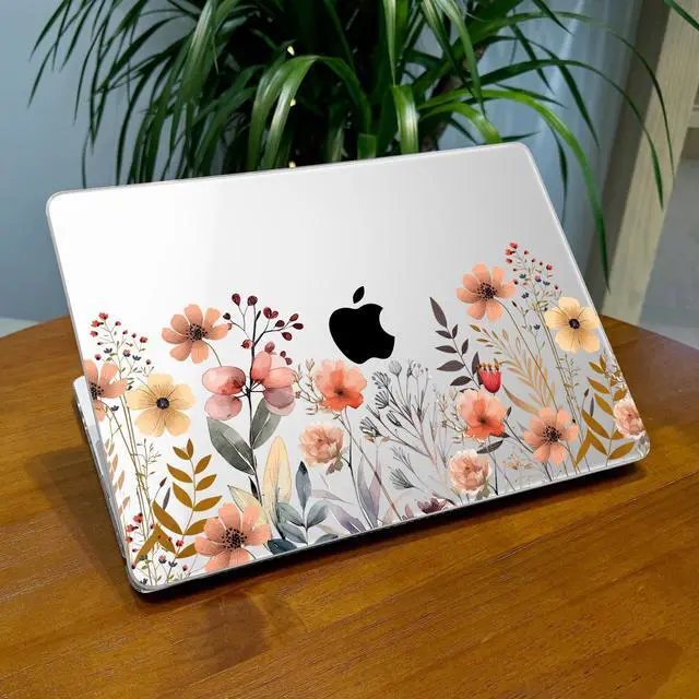 Alt view image 3 of 5 - Lepeoac for MacBook Air 13.6 inch Case M4 M3 M2 2025 2024-2022 Release Model A3240 A3113 A2681, Sturdy Plastic Hard Shell Case for MacBook Air M2 13 inch with Touch ID, Watercolor Flowers
