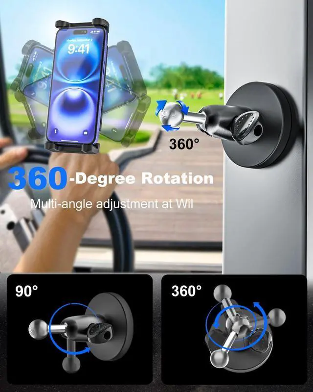 Alt view image 5 of 5 - Kolasels Metal iPad Magnetic Mount for Tractor/Golf Cart/Forklift/Vehicles/Gym/Fridge/Metal Surface, Magnetic Tablet Holder Mount Compatible with 4-13" iPad Pro, Air, Mini, Galaxy, Phone
