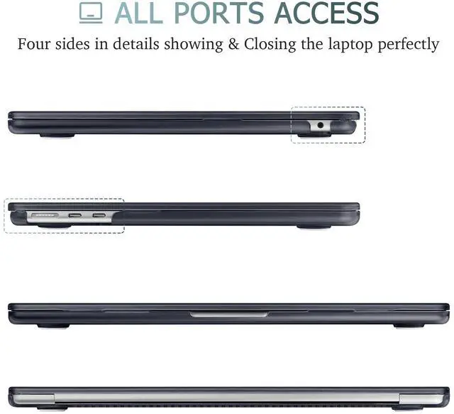 Alt view image 3 of 5 - Lepeoac Case for MacBook Air 15 Inch 2025 2024 2023 Release M4 A3241 M3 A3114 M2 A2941, Hard Shell with Screen Protector & Keyboard Cover, Compatible with Touch ID, Rustic Flowers