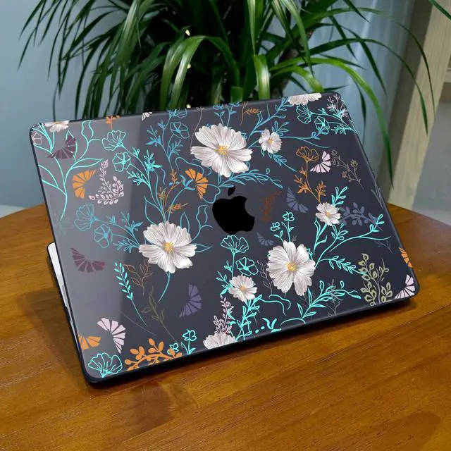 Alt view image 4 of 5 - Lepeoac Case for MacBook Air 15 Inch 2025 2024 2023 Release M4 A3241 M3 A3114 M2 A2941, Hard Shell with Screen Protector & Keyboard Cover, Compatible with Touch ID, Rustic Flowers