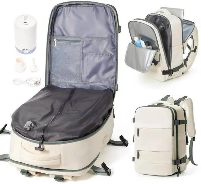 Main image of Lendolk Large Vacuum Backpack Travel with Pump, Waterproof Compression Backpack, Airback Personal Item Carry on Backpacks, Vacpack Compression Bags for Seal, Business Travel Backpacks for Women Men