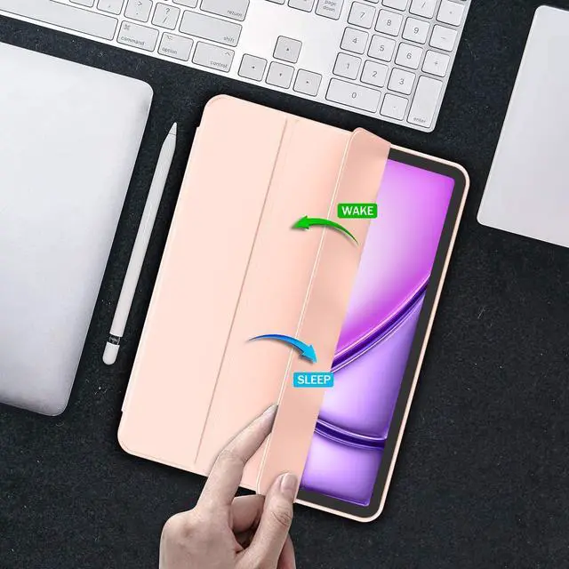 Alt view image 4 of 4 - iMieet iPad Air 11 Inch Case M3(2025) / M2 (2024), iPad Air 5th/4th Generation Case 2022/2020 10.9 Inch with Pencil Holder,Trifold Stand Smart Case with Soft TPU Back(Bisque)