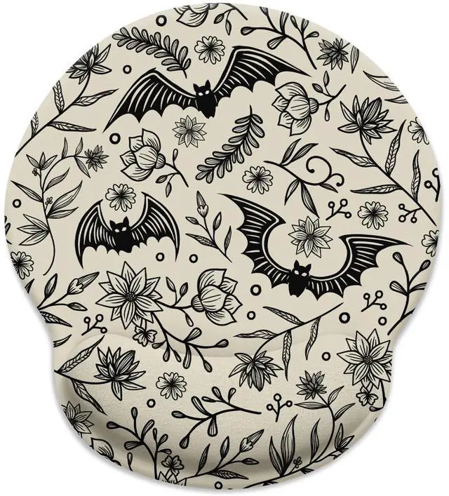 Alt view image 2 of 5 - LIMKRIAN Goth Bat Ergonomic Mouse Pad with Wrist Rest, Extra Large Gaming Computer Mousepad