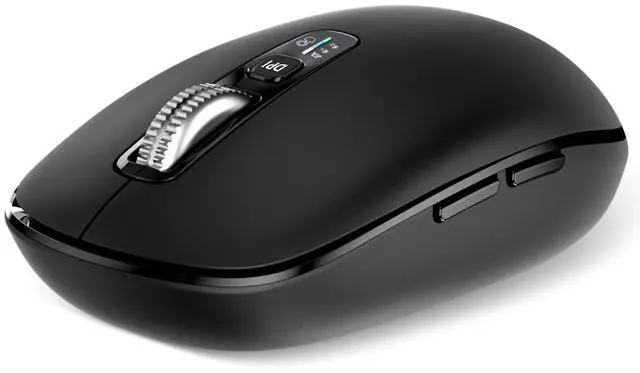 Alt view image 3 of 5 - INFINMIND Wireless Bluetooth Green Mouse Rechargeable+Wireless Bluetooth Black Mouse with 2 Batteries,Multi Device Ergo Computer Mouses,4-Way Super Scrolling,+- 3200 DPI,10 Buttons,Plug&Play,Quiet
