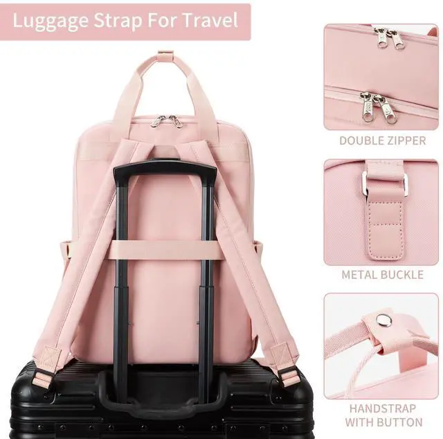 Alt view image 4 of 5 - KALIDI 16 Inch Women Laptop Backpack, 15.6 Inches Business Office Work Daypack Rucksack Travel Airplane Gym Bag