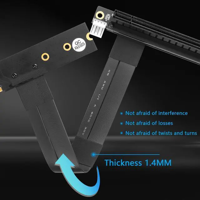 Alt view image 4 of 5 - CERRXIAN M.2 NGFF to PCI-e 16x Graphics Riser Card,90 Degree Left M.2 NGFF Key to PCI-Express 16X Extension Cable