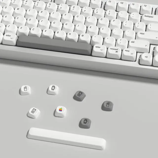 Alt view image 4 of 5 - YMKPVR KBDiy for MAC Style KOA Profile Keycaps 60 Percent,Dye-Sublimation PBT White Custom Keyboard Keycap,138 Keys Cap Set for Cherry Gateron MX Switches Mechanical Keyboards