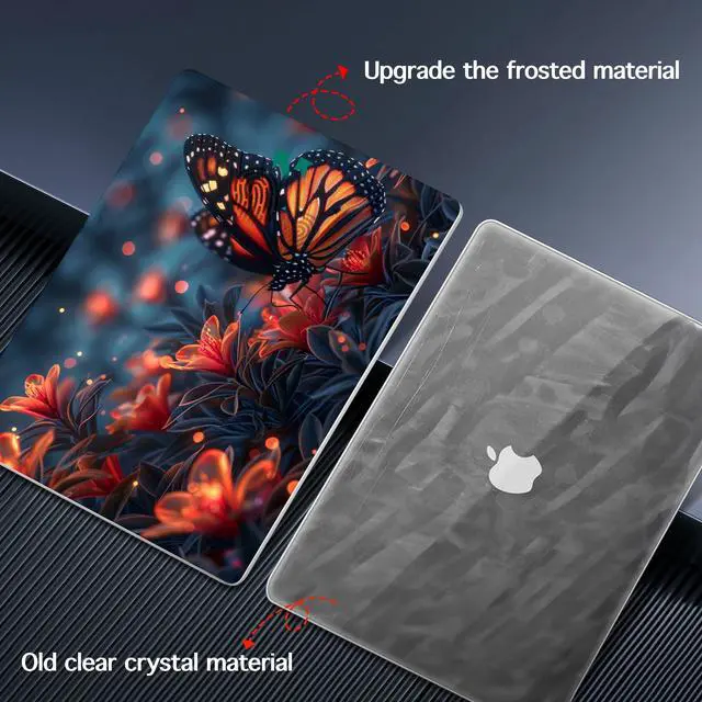 Alt view image 5 of 5 - Lepeoac for MacBook Pro 16 inch Case 2021 2022 2023 2024 Release A3186 A3403 M4 A2991 M3 A2780 M2 A2485 M1 Pro/Max, Hard Shell Case with Screen Protector & Keyboard Cover, Butterflies Flowers