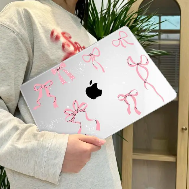 Alt view image 4 of 5 - Lepeoac for MacBook Air 13.6 inch Case M4 M3 M2 2025 2024-2022 Release Model A3240 A3113 A2681, Sturdy Plastic Hard Shell Case for MacBook Air M2 13 inch with Touch ID, Star Bow