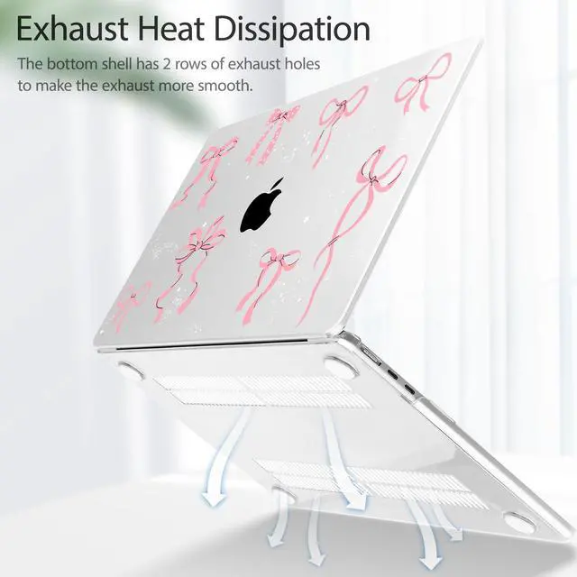 Alt view image 5 of 5 - Lepeoac for MacBook Air 13.6 inch Case M4 M3 M2 2025 2024-2022 Release Model A3240 A3113 A2681, Sturdy Plastic Hard Shell Case for MacBook Air M2 13 inch with Touch ID, Star Bow