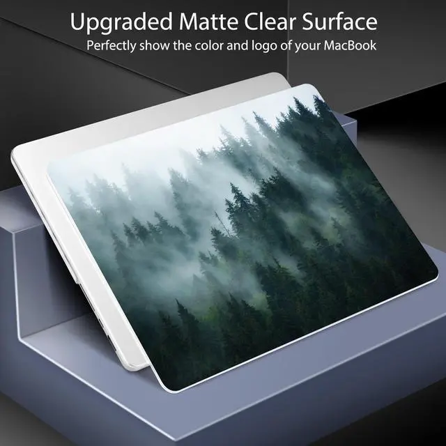 Alt view image 3 of 5 - Lepeoac for MacBook Pro 14 Inch 2024 2023 2022 2021 Release M4 A3112 A3401 A3185 M3 A2918 A2992 M2 A2779 M1 A2442 Pro/Max Chip, Plastic Hard Shell Case with Keyboard Cover, Forest