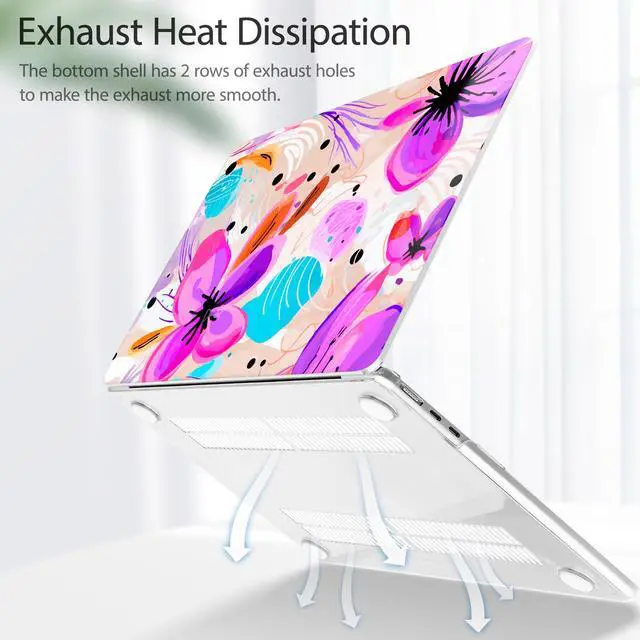 Alt view image 5 of 5 - Lepeoac for MacBook Air 13.6 inch Case M4 M3 M2 2025 2024-2022 Release Model A3240 A3113 A2681, Sturdy Plastic Hard Shell Case for MacBook Air M2 13 inch with Touch ID, Trendy Floral