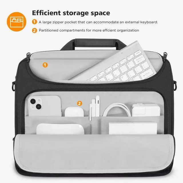 Alt view image 3 of 5 - KIZUNA Laptop Bag Case 17 Inch Computer Shoulder Sleeve for 17.3" Legion 5/5i/LG gram 17/17.3" MSI 17/Dell G7/17 IdeaPad 3i Gen7/HP Gaming Pavilion 17/ Ideapad 700, Black