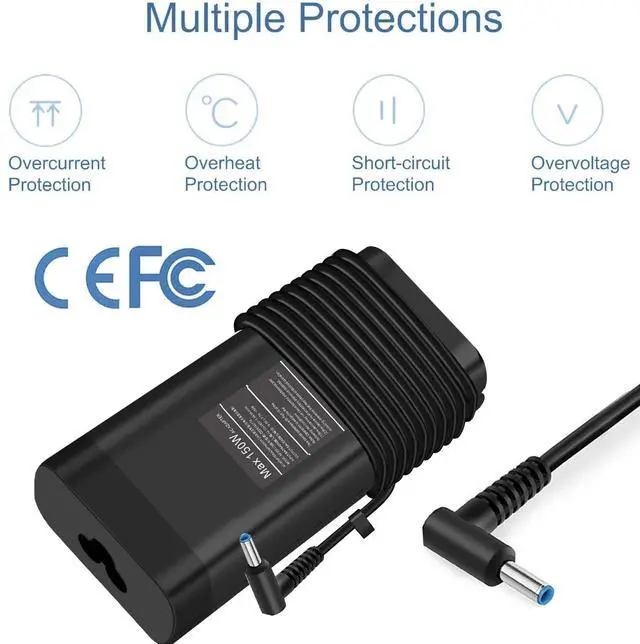 Alt view image 5 of 5 - 150W AC Adapter HP Laptop Charger for HP OMEN by 15 17,Zbook 15 G3 G4 G5 G6,Zbook Studio G3 G4 G5 G6 G7 G8,Fury 15 17 G7 G8 Laptop Power Supply