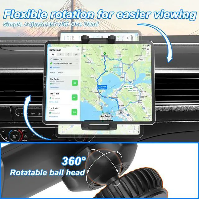 Alt view image 2 of 5 - LYFICCS Car Vent Mount, Upgrade Hook Clip - Vehicle Vent Holder for Thick Cases, Fit for iPad Pro 12.9/Air/Mini, Galaxy Tab, Fire HD and More 4.7-12.9" Tablet & Phone