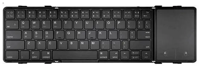 Main image of JOMAA Foldable Bluetooth Keyboard with Touchpad Portable, Full-Size Travel Keyboard with PU Leather, Support 3 Devices for iOS Android Windows Mac OS (with touchpad)