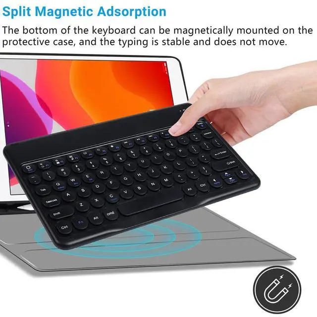 Alt view image 5 of 5 - Bluetooth Keyboard and Mouse Combo for iPad - 9.72" Rechargeable Wireless Keyboard & Mouse, Type-C Charging, Perfect for On-The-Go Professionals(Black)