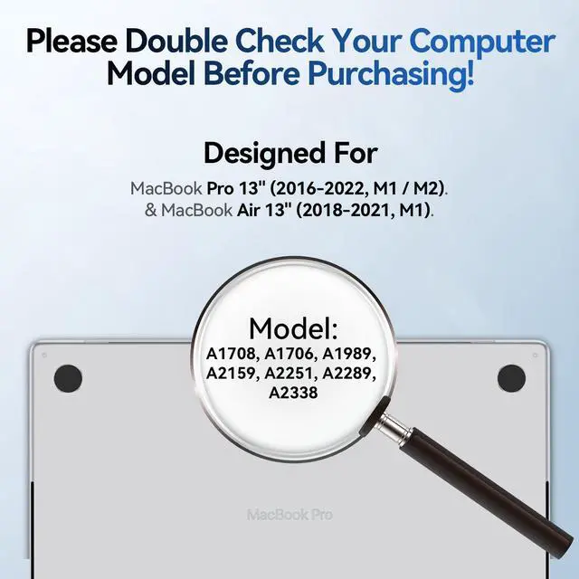 Alt view image 2 of 5 - Magnetic Anti Blue Light Filter for MacBook Air/Pro 13 Inch (2016-2022, M1, M2), Removable MAC 13.3" Computer Film,Glare Laptop Screen Protector with Camera Cover
