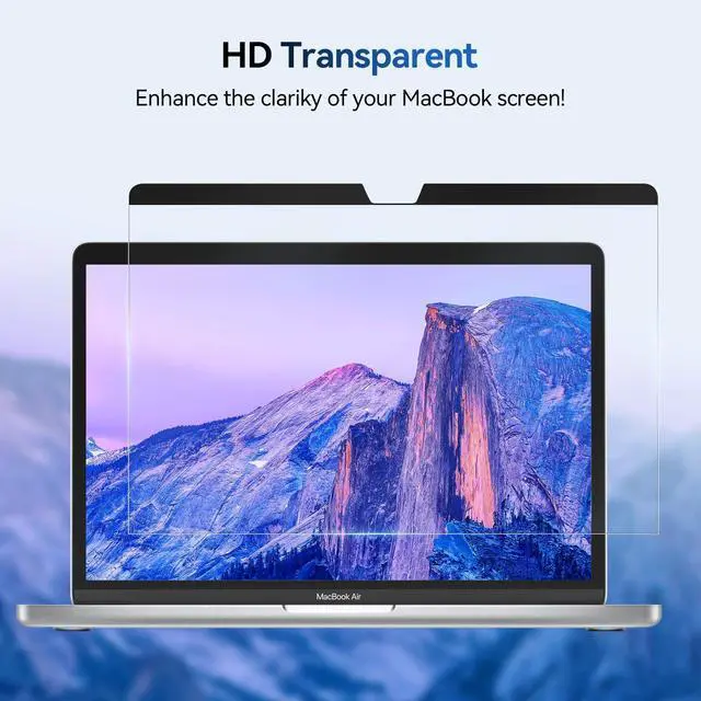 Alt view image 5 of 5 - Magnetic Anti Blue Light Filter for MacBook Air/Pro 13 Inch (2016-2022, M1, M2), Removable MAC 13.3" Computer Film,Glare Laptop Screen Protector with Camera Cover