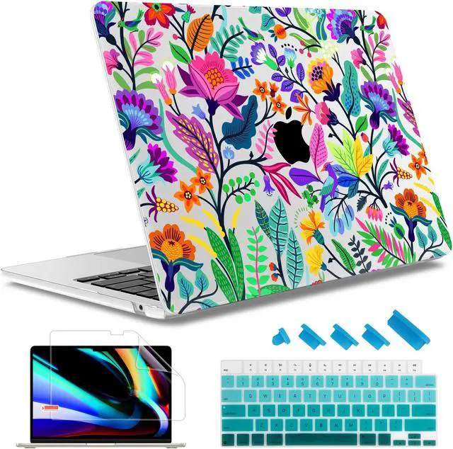 Main image of May Chen Compatible with M4 MacBook Air 15 inch Case 2025 2024 2023 A3241 A3114 M3 A2941 M2 with Liquid Retina Display & Touch ID, Plastic Hard Shell with Keyboard Cover - Bright Colorful Flowers
