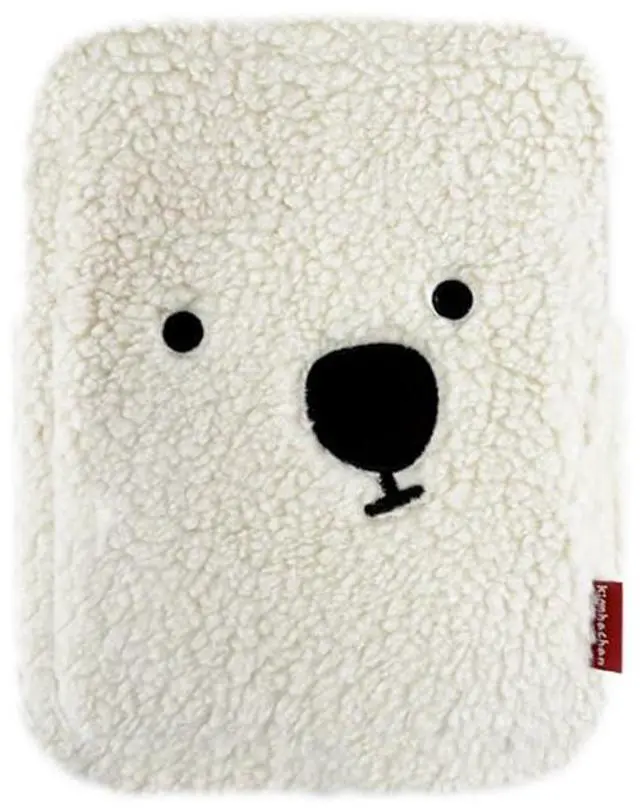 Main image of Kimhachan Pluffy Ha-Chan Tablet Pouch 11 inch - Tablet Sleeve Kindle Pouch Bag Case 9 10 inch E-Readers Embroidered Cute Character Puffy Korean Goods for Women (Ivory)