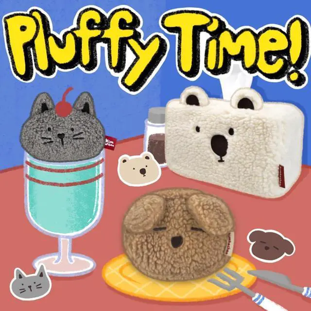 Alt view image 3 of 4 - Kimhachan Pluffy Ha-Chan Tablet Pouch 11 inch - Tablet Sleeve Kindle Pouch Bag Case 9 10 inch E-Readers Embroidered Cute Character Puffy Korean Goods for Women (Ivory)