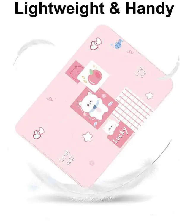 Alt view image 3 of 5 - LALAPOPO Cute Love Cat Laptop Sleeve Bag 13.3-14 Inch, Pink Faux Leather Cover Case for Women Girls, Compatible with MacBook Air 13/MacBook Pro 13, 13inch 13.3-14 Inch
