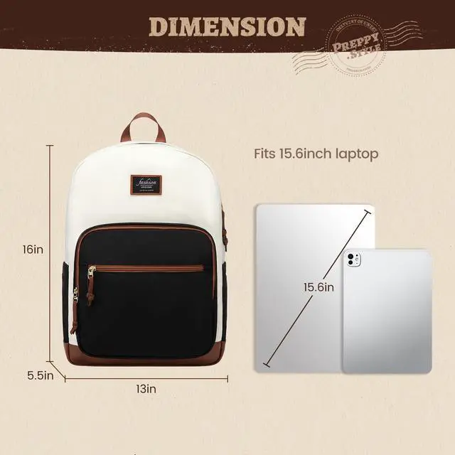 Alt view image 5 of 5 - LOVEVOOK Backpack for School, Lightweight book bag, College Laptop Backpack, Water resistant Basic Middle School Bookbag Casual Daypack for Travel, Fits 15.6" Laptop