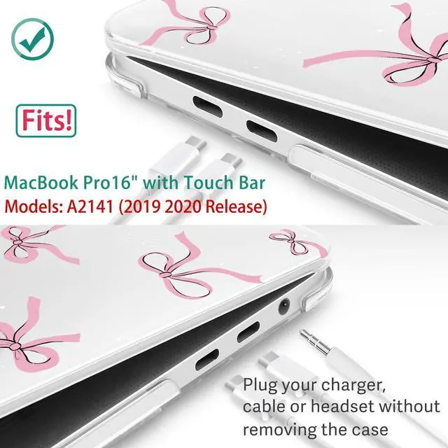 Alt view image 3 of 5 - May Chen for MacBook Pro 16 inch A2141 2020 2019 Release, Screen Protector & Keyboard Cover Plastic Soft-Touch Case for MacBook Pro 16-inch with Touch Bar & Touch ID - Star Bows