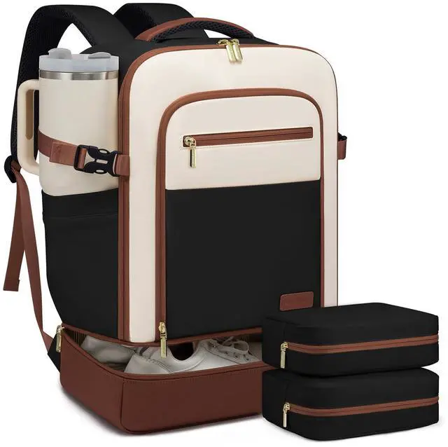 Main image of LOVEVOOK Travel Backpack for Women with Shoes Compartment,50L Personal Item Travel Bag Flight Approved Carry On Backpack with 2 Packing Cubes,Large Casual Weekender Luggage Daypack