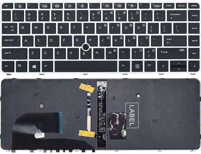 Alt view image 4 of 4 - Replacement Keyboard for HP Elitebook 840 G3 848 G3, Elitebook 745 G3 745 G4 Series Laptop with Backlit Silver Frame US Keyboard