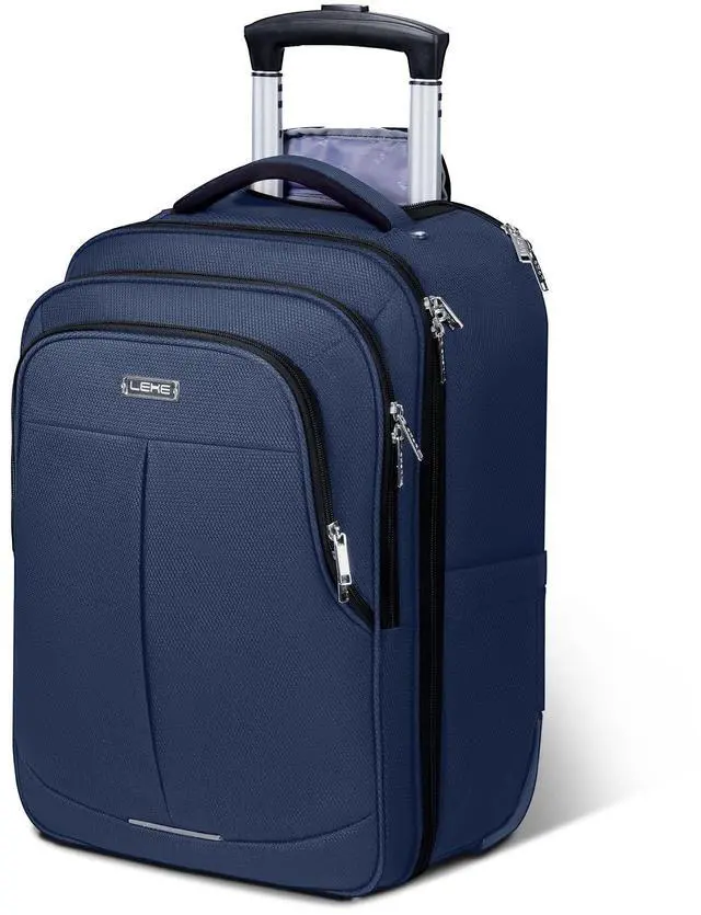 Main image of Lekespring Rolling Backpack for Adults,17 Inch Waterproof Carry-on Backpack with Wheels, Wheeled Backpack Carry-on Luggage, Travel Backpack for Men Women, Trolley Laptop Backpack, Navy Blue Medium