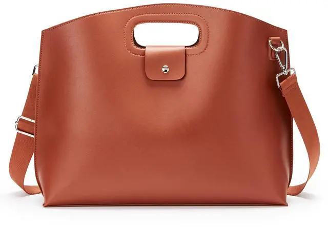 Main image of KALIDI Messenger Bag 16 Inch Slim Laptop Vegan Leather Briefcase Crossbody Tote for 15.6" Notebook Computer Work Office Satchel Bag, Brown