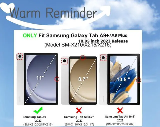 Alt view image 3 of 5 - Lrufodya Keyboard Case with Pen Slot for Galaxy Tab A9 Plus 2023 / A9+ 5G 11 Inch (SM-X210/X216/X218) Folio Tablet Cover with Magnetic Detachable Wireless Keyboard Multi-Angle Stand (Ice Blue)