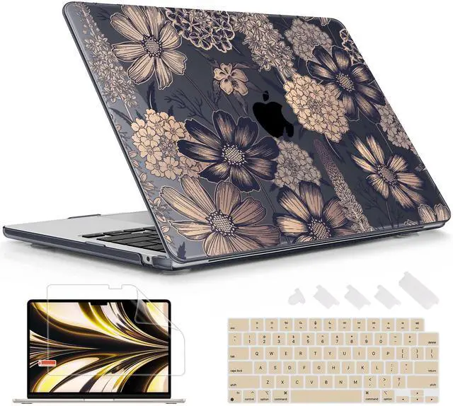 Main image of Lepeoac for MacBook Air 13.6 inch Case M4 M3 M2 2025 2024-2022 Release Model A3240 A3113 A2681, Sturdy Plastic Hard Shell Case for MacBook Air M2 13 inch with Touch ID, Spring Floral