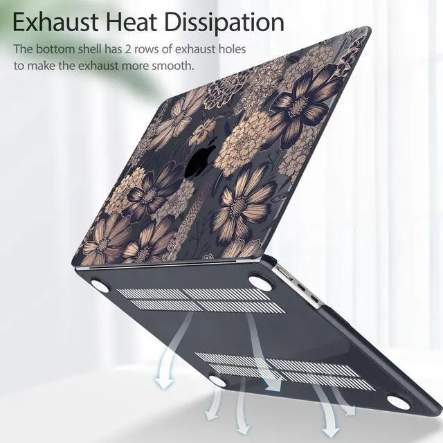 Alt view image 5 of 5 - Lepeoac for MacBook Air 13.6 inch Case M4 M3 M2 2025 2024-2022 Release Model A3240 A3113 A2681, Sturdy Plastic Hard Shell Case for MacBook Air M2 13 inch with Touch ID, Spring Floral
