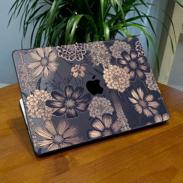 Alt view image 3 of 5 - Lepeoac for MacBook Air 13.6 inch Case M4 M3 M2 2025 2024-2022 Release Model A3240 A3113 A2681, Sturdy Plastic Hard Shell Case for MacBook Air M2 13 inch with Touch ID, Spring Floral